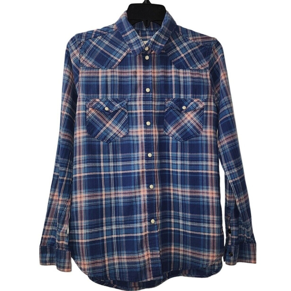 American Eagle Outfitters‎ Plaid Western Shirt Long Sleeve Button Up Size S